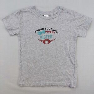 Creations of Grace T-Shirt Girls 4T Grey Proud Football Sister Elijah Graphic